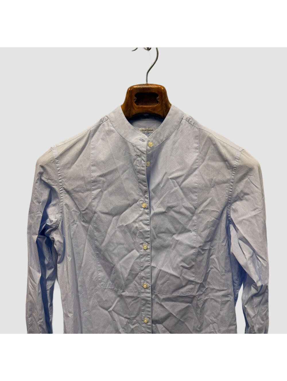 Officine Generale Button Shirt Blouse Organic Cotton Women's M  Blue 21x32